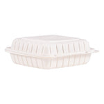 Hinged Lid Containers, Single Compartment, 9 x 8.8 x 3, White, Plastic, 150/Carton