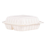 Hinged Lid Containers, 3-Compartment, 8.3 x 8 x 3, White, Plastic, 150/Carton