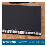 Wirebound Business Notebook, 1-Subject, Wide/Legal Rule, Black Linen Cover, (80) 11 x 8.5 Sheets