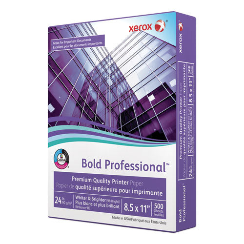 Bold Professional Quality Paper, 98 Bright, 24 lb Bond Weight, 8.5 x 11, White, 500/Ream