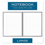 Hardbound Notebook with Pocket, 1-Subject, Wide/Legal Rule, Black Cover, (96) 11 x 8.5 Sheets