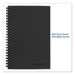 Wirebound Business Notebook, 1-Subject, Wide/Legal Rule, Black Linen Cover, (80) 8 x 5 Sheets