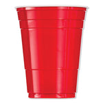 SOLO Party Plastic Cold Drink Cups, 16 oz, Red, 50/Bag, 20 Bags/Carton