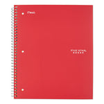 Wirebound Notebook with Two Pockets, 1-Subject, Medium/College Rule, Red Cover, (100) 11 x 8.5 Sheets