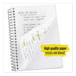 Wirebound Notebook with Two Pockets, 1-Subject, Medium/College Rule, Black Cover, (100) 11 x 8.5 Sheets