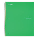 Wirebound Notebook with Two Pockets, 1-Subject, Medium/College Rule, Green Cover, (100) 11 x 8.5 Sheets