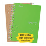 Wirebound Notebook with Two Pockets, 1-Subject, Medium/College Rule, Green Cover, (100) 11 x 8.5 Sheets