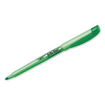 Brite Liner Highlighter, Fluorescent Green Ink, Chisel Tip, Green/Black Barrel, Dozen