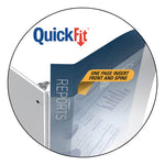 QuickFit Round-Ring View Binder, 3 Rings, 1" Capacity, 11 x 8.5, White