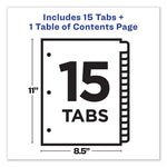 Customizable TOC Ready Index Multicolor Tab Dividers, 15-Tab, 1 to 15, 11 x 8.5, White, Contemporary Color Tabs, 1 Set