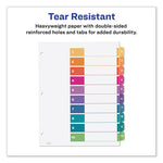 Customizable TOC Ready Index Multicolor Tab Dividers, 10-Tab, 1 to 10, 11 x 8.5, White, Traditional Color Tabs, 1 Set