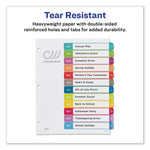 Customizable TOC Ready Index Multicolor Tab Dividers, 12-Tab, Jan. to Dec., 11 x 8.5, White, Contemporary Color Tabs, 1 Set