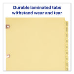 Preprinted Laminated Tab Dividers with Copper Reinforced Holes, 25-Tab, A to Z, 11 x 8.5, Buff, 1 Set