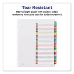 Customizable TOC Ready Index Multicolor Tab Dividers, 31-Tab, 1 to 31, 11 x 8.5, White, Contemporary Color Tabs, 1 Set