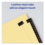 Preprinted Black Leather Tab Dividers w/Copper Reinforced Holes, 31-Tab, 1 to 31, 11 x 8.5, Buff, 1 Set