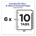 Customizable TOC Ready Index Multicolor Tab Dividers, 10-Tab, 1 to 10, 11 x 8.5, White, Traditional Color Tabs, 6 Sets