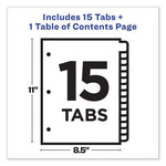 Customizable TOC Ready Index Black and White Dividers, 15-Tab, 1 to 15, 11 x 8.5, 1 Set