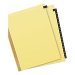 Preprinted Black Leather Tab Dividers w/Gold Reinforced Edge, 31-Tab, 1 to 31, 11 x 8.5, Buff, 1 Set