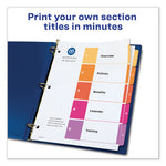 Customizable TOC Ready Index Multicolor Tab Dividers, 5-Tab, 1 to 5, 11 x 8.5, White, Traditional Color Tabs, 1 Set