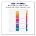 Customizable TOC Ready Index Multicolor Tab Dividers, 8-Tab, 1 to 8, 11 x 8.5, White, Traditional Color Tabs, 1 Set