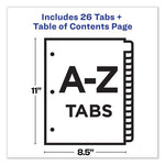 Customizable Table of Contents Ready Index Dividers with Multicolor Tabs, 26-Tab, A to Z, 11 x 8.5, White, 1 Set