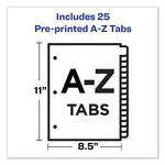 Preprinted Laminated Tab Dividers with Copper Reinforced Holes, 25-Tab, A to Z, 11 x 8.5, Buff, 1 Set