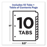 Customizable Table of Contents Ready Index Dividers with Multicolor Tabs, 10-Tab, 1 to 10, 11 x 8.5, Translucent, 1 Set