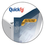 QuickFit D-Ring View Binder, 3 Rings, 4" Capacity, 11 x 8.5, White
