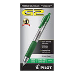 G2 Premium Gel Pen, Retractable, Extra-Fine 0.5 mm, Green Ink, Smoke/Green Barrel, Dozen