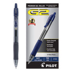 G2 Premium Gel Pen, Retractable, Fine 0.7 mm, Navy Blue Ink, Smoke/Blue Barrel, Dozen