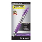 G2 Premium Gel Pen, Retractable, Extra-Fine 0.5 mm, Purple Ink, Smoke/Purple Barrel, Dozen