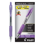 G2 Premium Gel Pen, Retractable, Extra-Fine 0.5 mm, Purple Ink, Smoke/Purple Barrel, Dozen