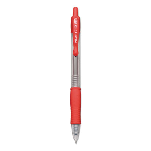 G2 Premium Gel Pen Convenience Pack, Retractable, Extra-Fine 0.38 mm, Red Ink, Smoke/Red Barrel