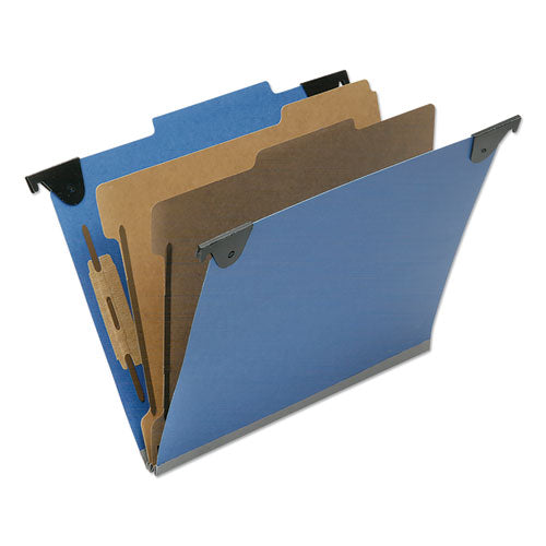 7530016817011 SKILCRAFT Classification Folder, 2" Expansion, 2 Dividers, 6 Fasteners, Letter Size, Royal Blue, 10/Box