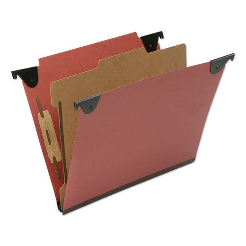 7530016815829 SKILCRAFT Classification Folder, 2" Expansion, 1 Divider, 2 Fasteners, Letter Size, Red Exterior, 10/Box