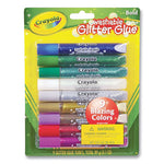 Washable Glitter Glue, 0.35 oz, Assorted Colors, 9/Pack