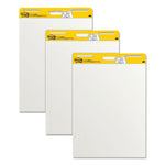 Vertical-Orientation Self-Stick Easel Pads, Unruled, 25 x 30, White, 30 Sheets, 3/Pack