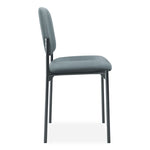 VL606 Stacking Guest Chair without Arms, Fabric Upholstery, 21.25" x 21" x 32.75", Charcoal Seat, Charcoal Back, Black Base