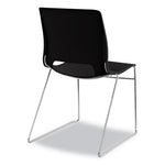 Motivate High-Density Stacking Chair, Supports Up to 300 lb, 17.75" Seat Height, Onyx Seat, Black Back, Chrome Base, 4/Carton