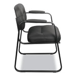 HVL653 SofThread Bonded Leather Guest Chair, 22.25" x 23" x 32", Black Seat, Black Back, Black Base