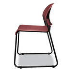 GuestStacker High Density Chairs, Supports 300 lb, 17.5" Seat Height, Mulberry Seat, Mulberry Back, Black Base, 4/Carton