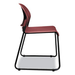 GuestStacker High Density Chairs, Supports 300 lb, 17.5" Seat Height, Mulberry Seat, Mulberry Back, Black Base, 4/Carton