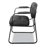 HVL653 SofThread Bonded Leather Guest Chair, 22.25" x 23" x 32", Black Seat, Black Back, Black Base