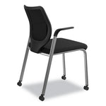 Nucleus Series Multipurpose Stacking Chair with ilira-Stretch M4 Back, Supports Up to 300 lb, Black Seat/Back, Platinum Base