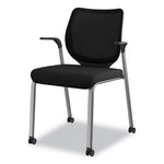 Nucleus Series Multipurpose Stacking Chair with ilira-Stretch M4 Back, Supports Up to 300 lb, Black Seat/Back, Platinum Base