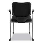 Nucleus Series Multipurpose Stacking Chair with ilira-Stretch M4 Back, Supports Up to 300 lb, Black Seat/Back, Platinum Base