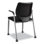 Nucleus Series Multipurpose Stacking Chair with ilira-Stretch M4 Back, Supports Up to 300 lb, Black Seat/Back, Platinum Base