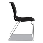 Motivate High-Density Stacking Chair, Supports Up to 300 lb, 17.75" Seat Height, Onyx Seat, Black Back, Chrome Base, 4/Carton