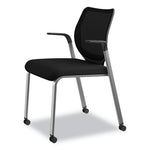 Nucleus Series Multipurpose Stacking Chair with ilira-Stretch M4 Back, Supports Up to 300 lb, Black Seat/Back, Platinum Base