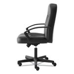 HVL601 Series Executive High-Back Leather Chair, Supports Up to 250 lb, 17.44" to 20.94" Seat Height, Black